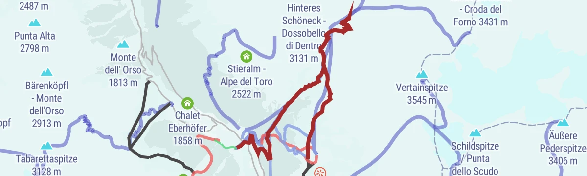 Route map: Sci alpinismo al rifugio Alfredo Serristori